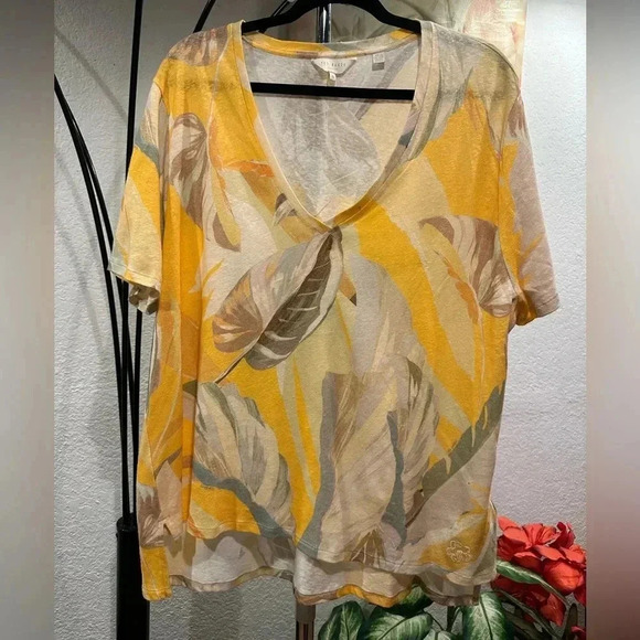 Ted Baker Pera Linen-Blend T-Shirt Women's size 5 - Picture 6 of 13